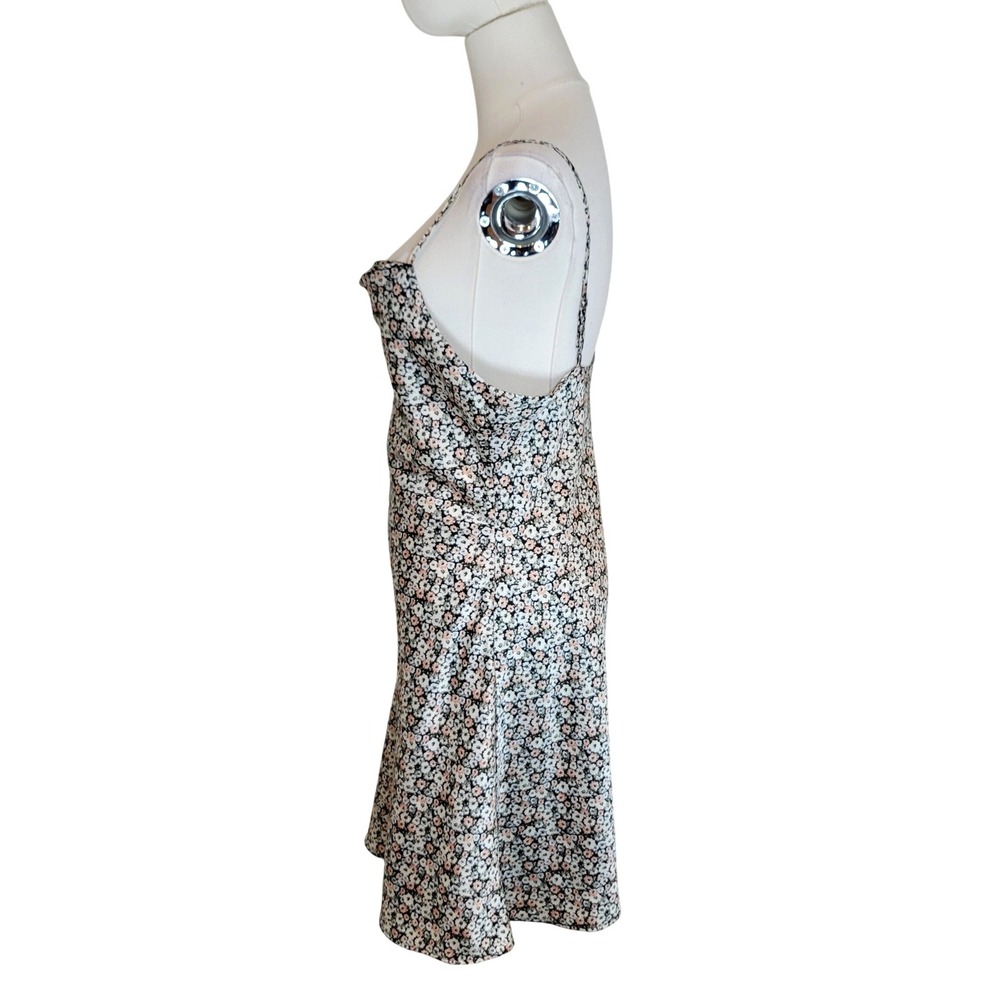 Abercrombie & Fitch Cowl Neck Satin Floral Mini Sundress S Cottagecore Romantic - Picture 7 of 8